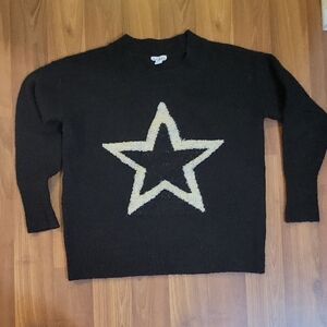 Tribal Black Sweater with Star Design
